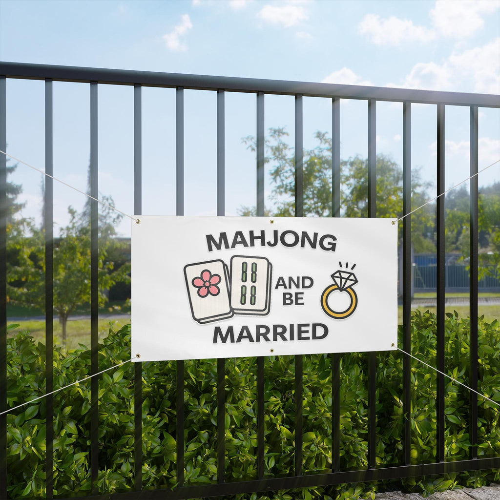 Mahjong & Be Married Wedding Shower Bachelorette Banner