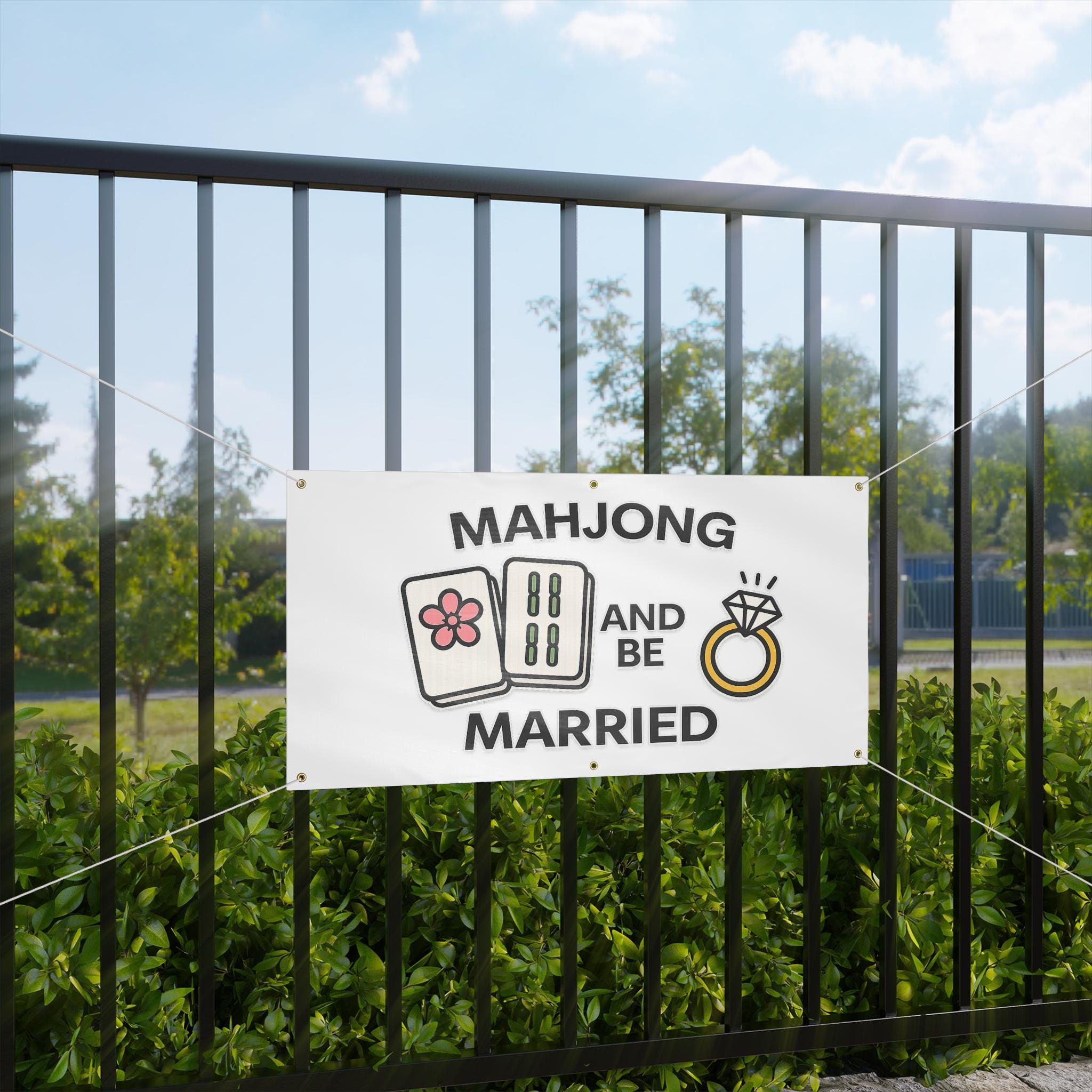 Mahjong & Be Married Wedding Shower Bachelorette Banner