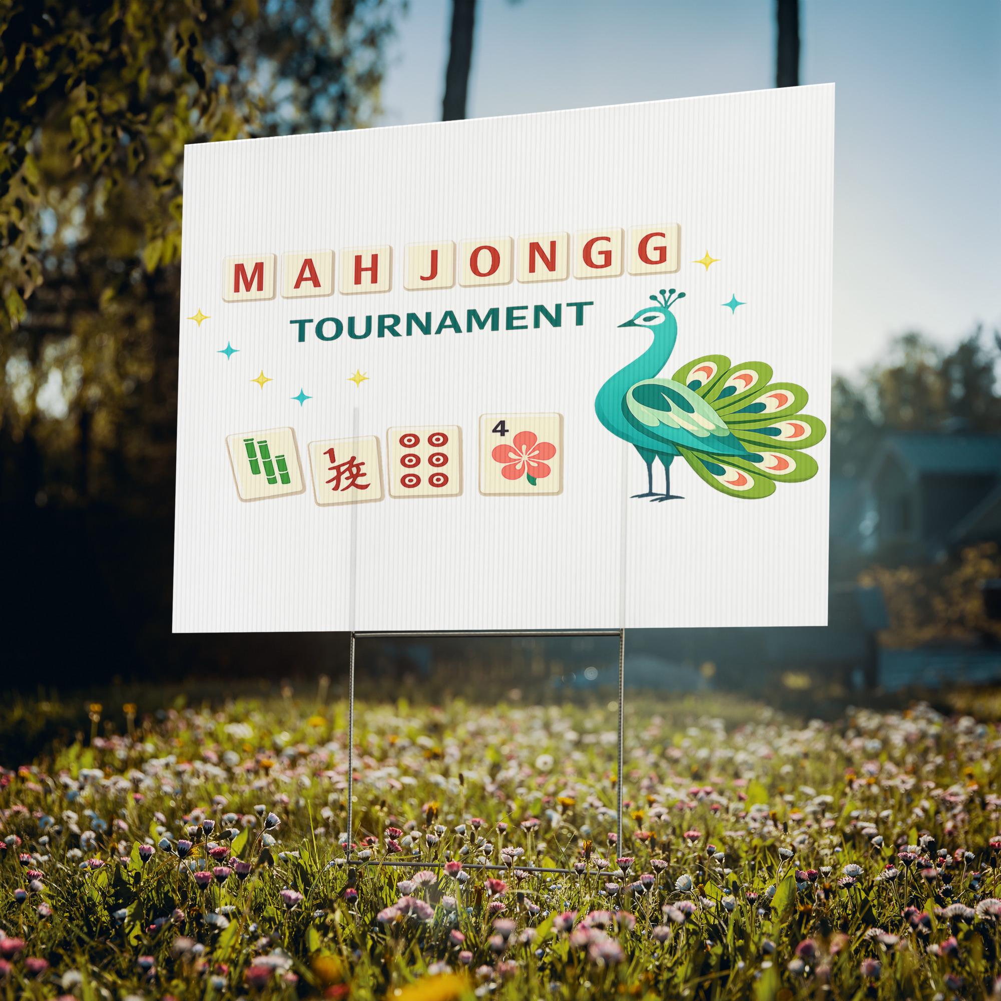 Mahjong Tournament Yard Sign