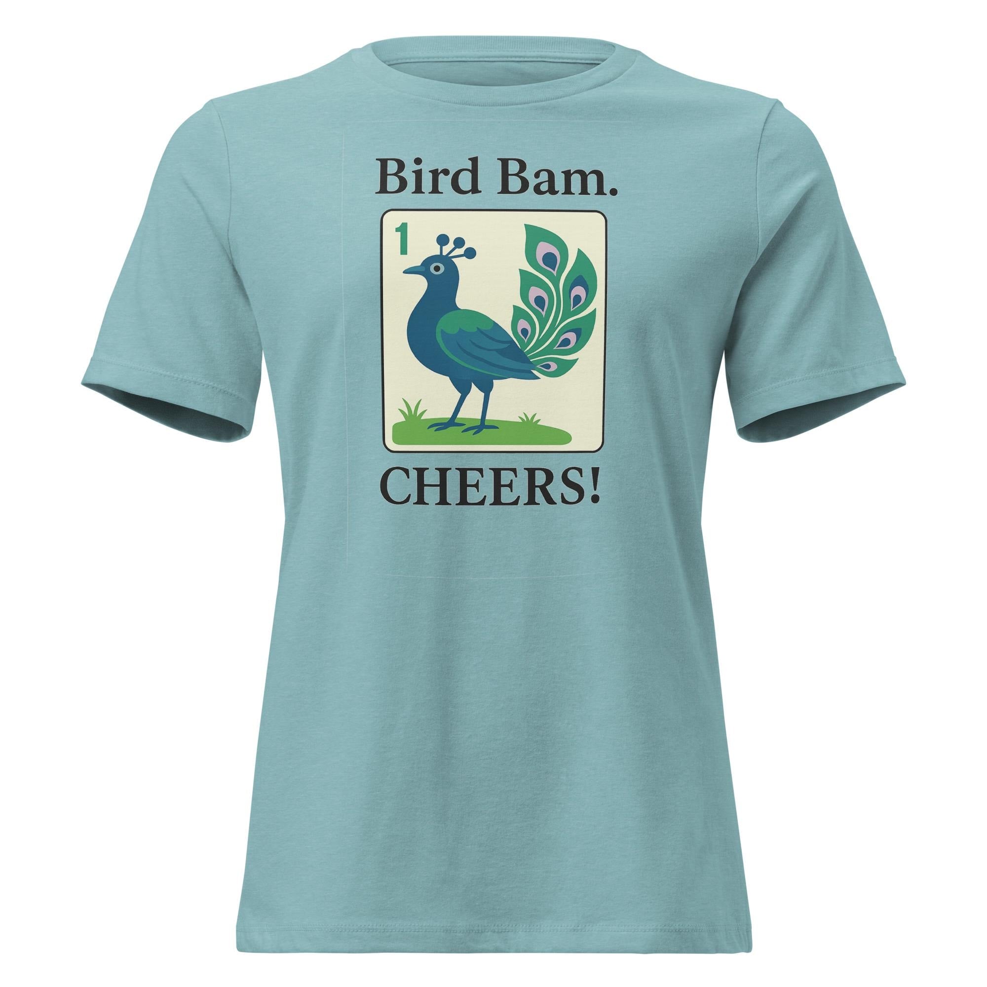 Peacock Bird Bam Cheers Women’s T-Shirt