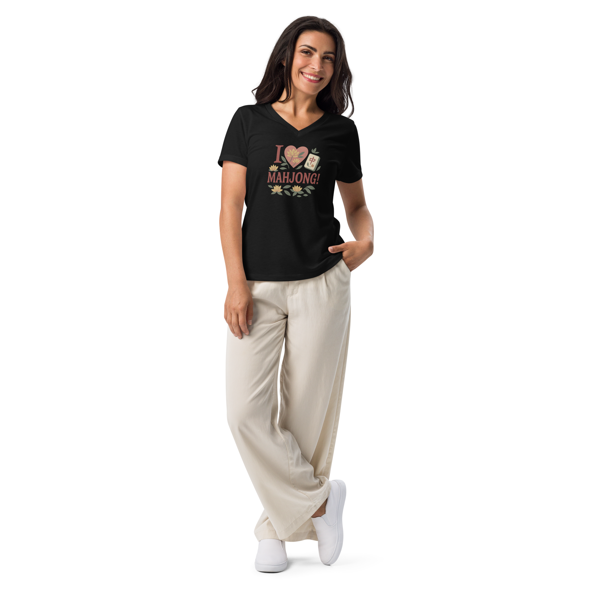 I Love Mahjong Lotus Flower (women’s t-shirt)