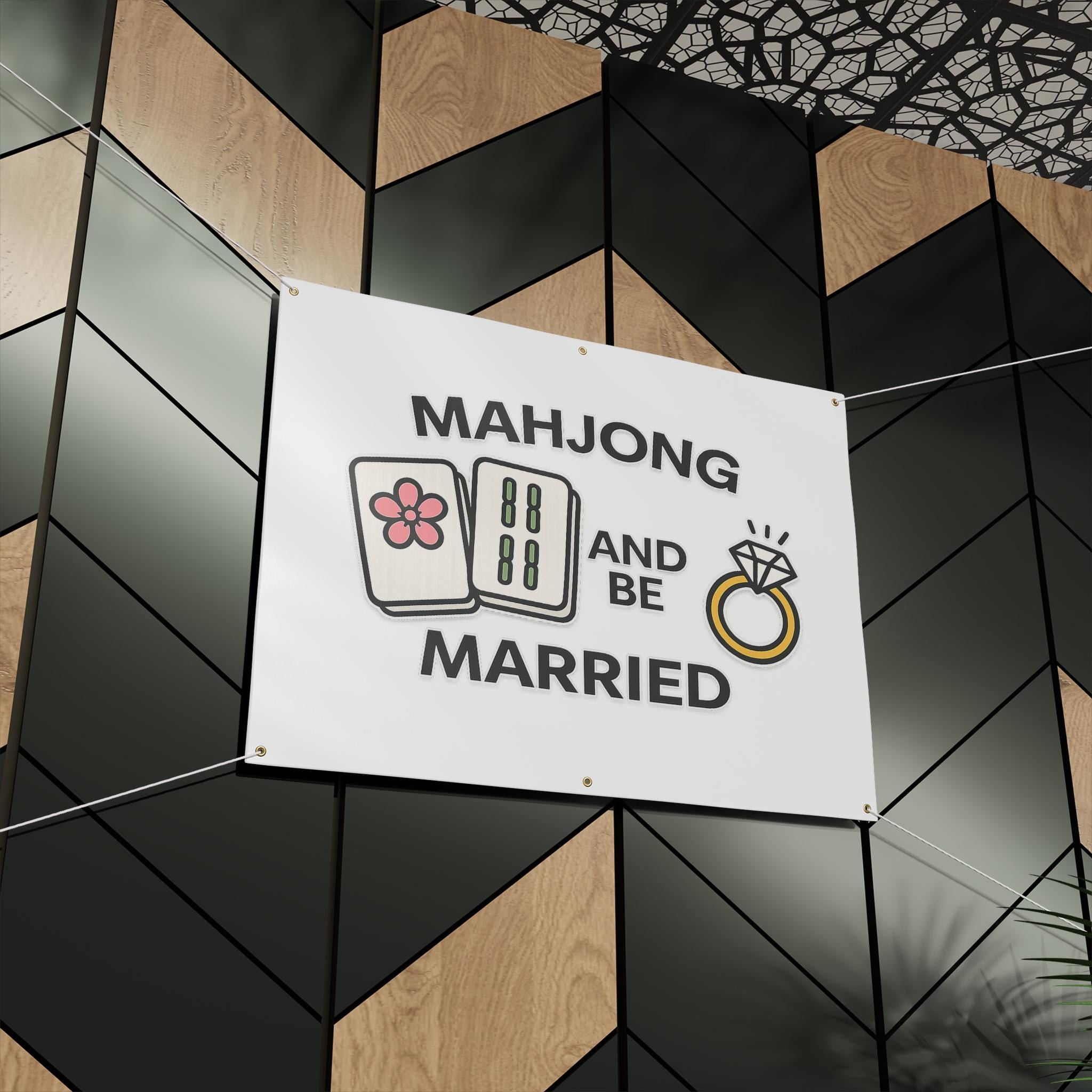 Mahjong & Be Married Wedding Shower Bachelorette Banner