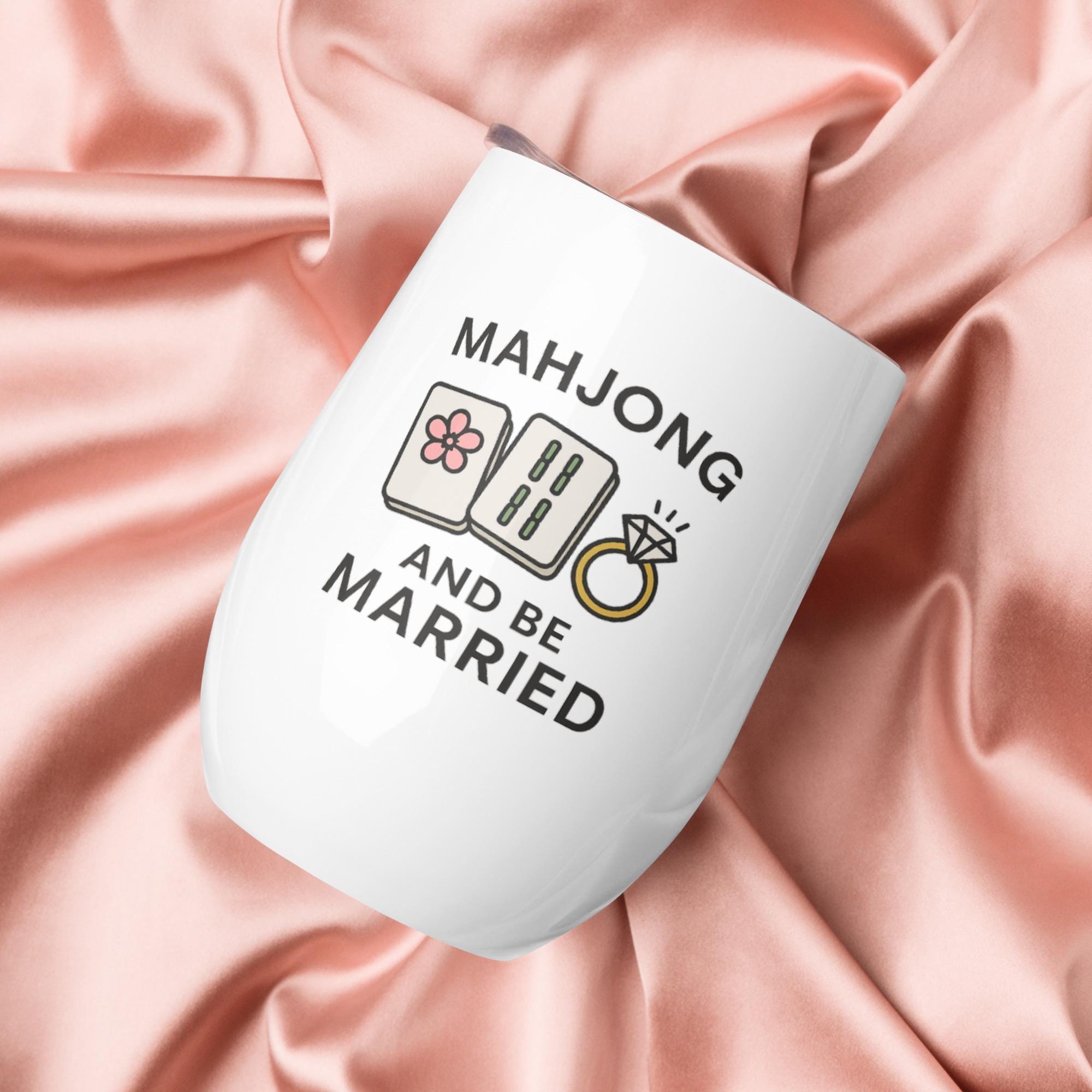 Mahjong Wedding Bridal Shower Wine Tumbler