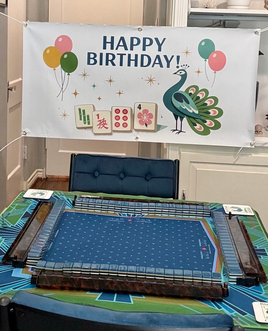 Happy Birthday Mahjong Party Banner