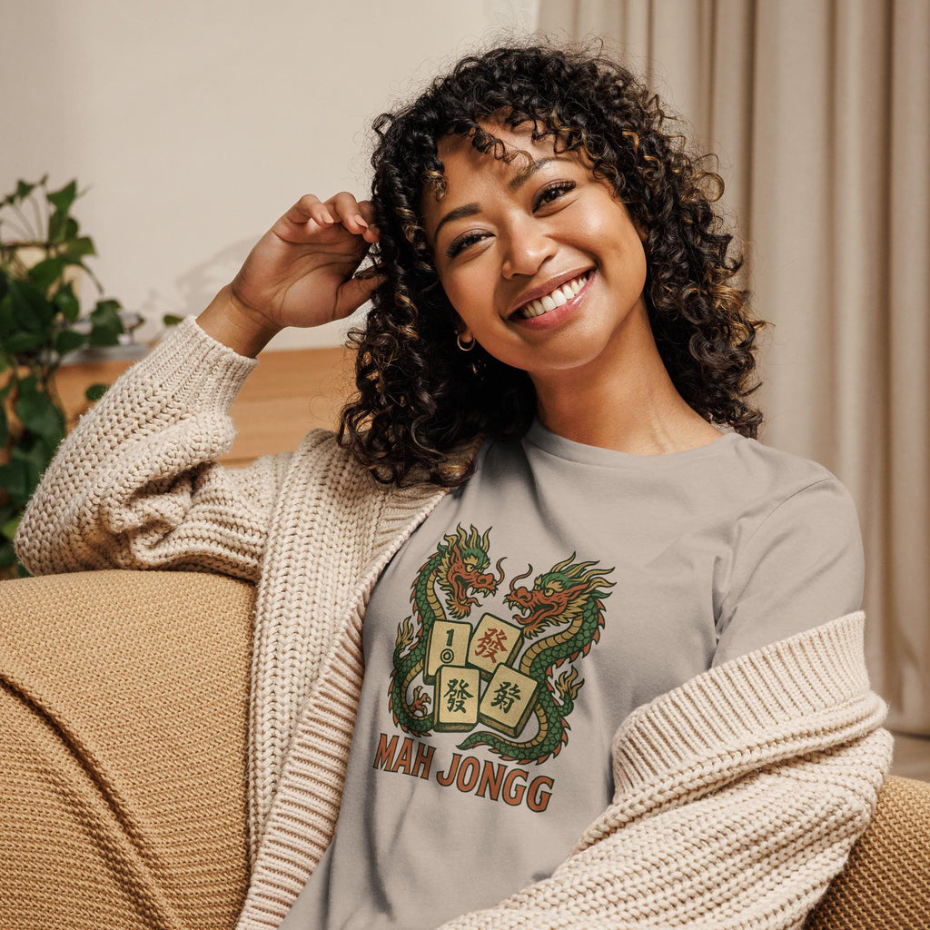 Vintage-style Mah Jongg Dragons & Tiles T-shirt